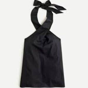 NWT J. Crew Cotton Halter Top in Black - Size S